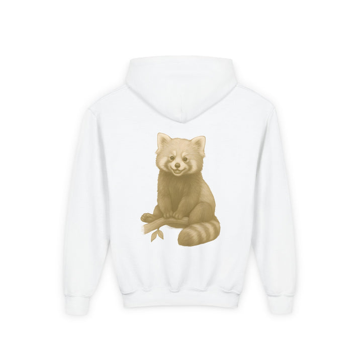 Kids Red Panda "Grin and Go On" Heavy Blend Hoodie | Back Print Design | Joyful & Playful | Inspirational Message