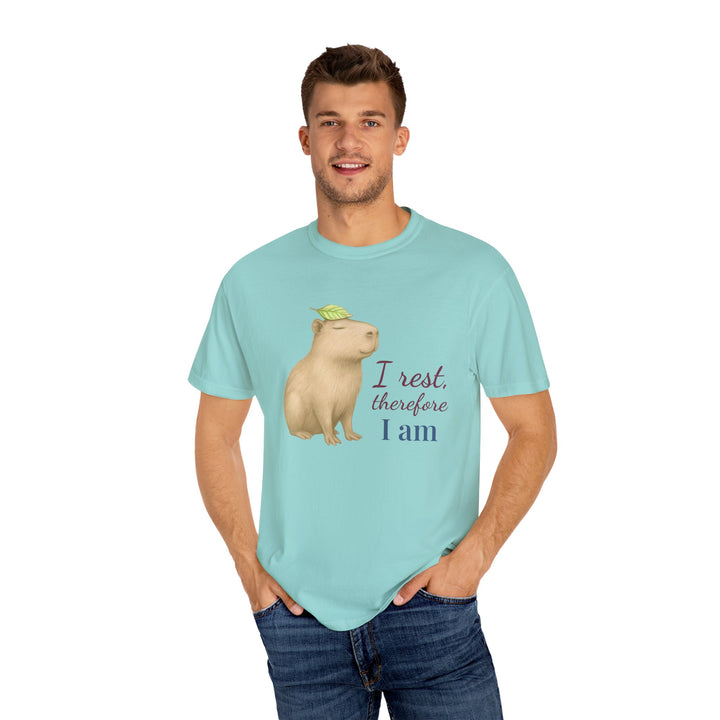 I Rest, Therefore I Am – Capybara | Grounded & Gentle | Sketch Series by Pure Perspective | Eco Friendly Graphic Tee