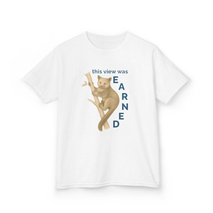 Kids Tree Kangaroo Tee | "This View Was Earned" | Sketch Design | Eco-Conscious | Joyful & Playful