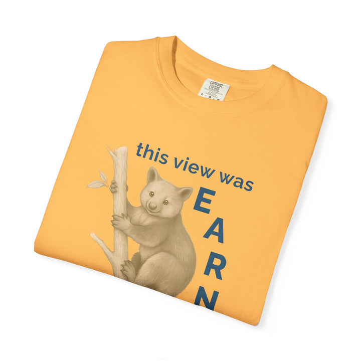 This View Was Earned – Tree Kangaroo | Joyful & Playful | Sketch Series by Pure Perspective | Eco Friendly Graphic Tee