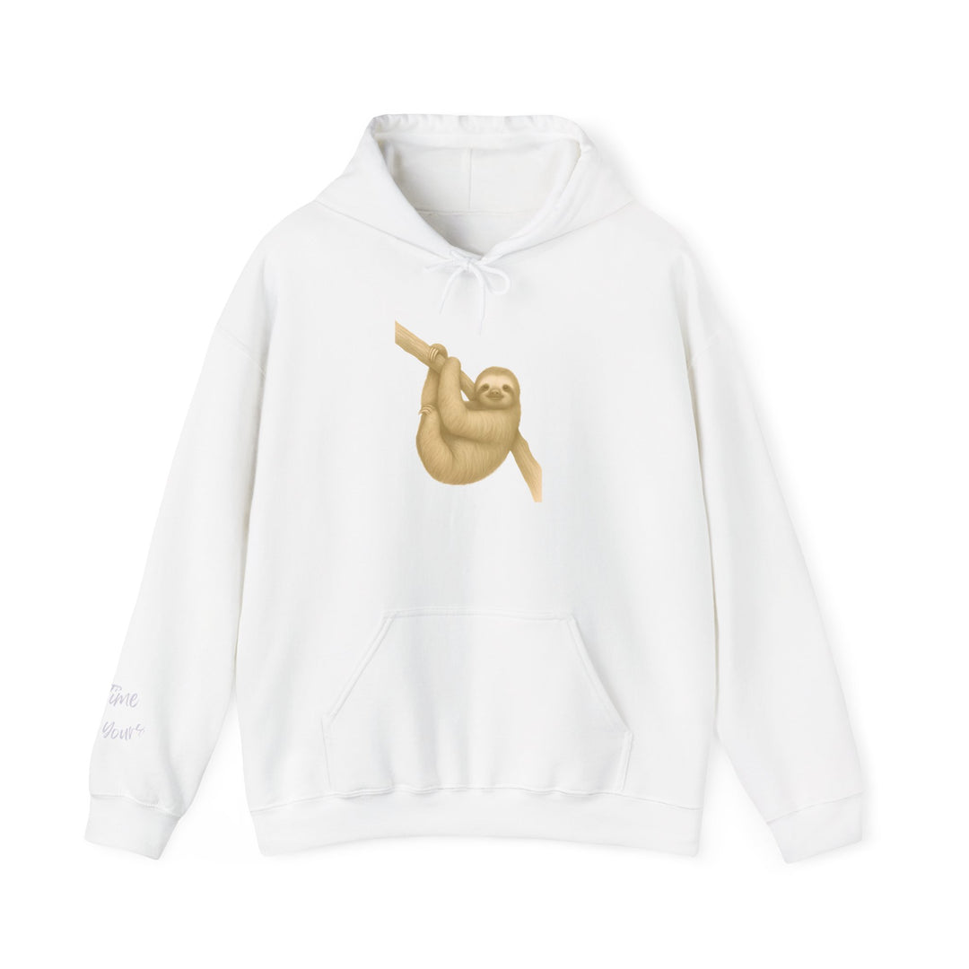 Time is Yours – Sloth Edition | Connected & Compassionate Series | Unisex Heavy Blend™ Hooded Sweatshirt | Eco-Friendly Apparel