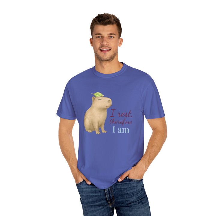 I Rest, Therefore I Am – Capybara | Grounded & Gentle | Sketch Series by Pure Perspective | Eco Friendly Graphic Tee