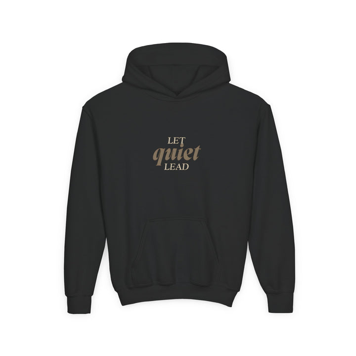 Kids Barn Owl "Let Quiet Lead" Heavy Blend Hoodie | Back Print Design | Calm & Centered | Inspirational Message