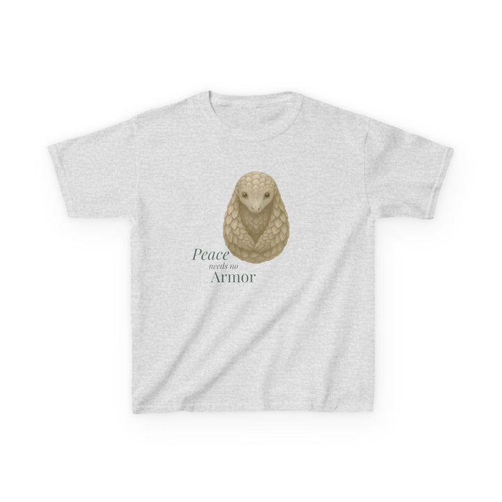 Kids Pangolin Tee | "Peace Needs No Armor" | Sketch Design | Eco-Conscious | Calm & Centered