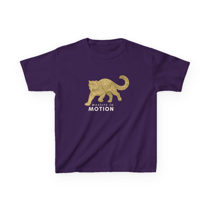 Kids Snow Leopard Tee | Mastery In Motion says "Practice Makes You Great" | Sketch Design | Eco-Conscious | Patient & Peaceful