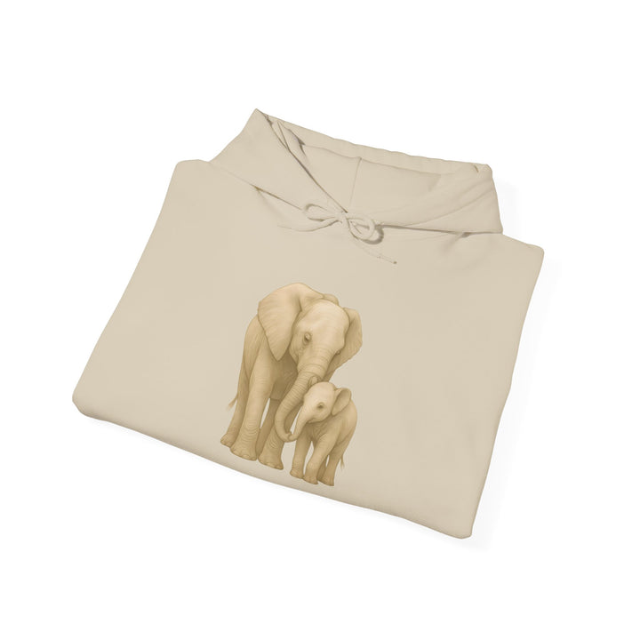 Love – Elephant Mother and Calf Edition | Connected & Compassionate Series | Unisex Heavy Blend™ Hooded Sweatshirt | Eco-Friendly Apparel