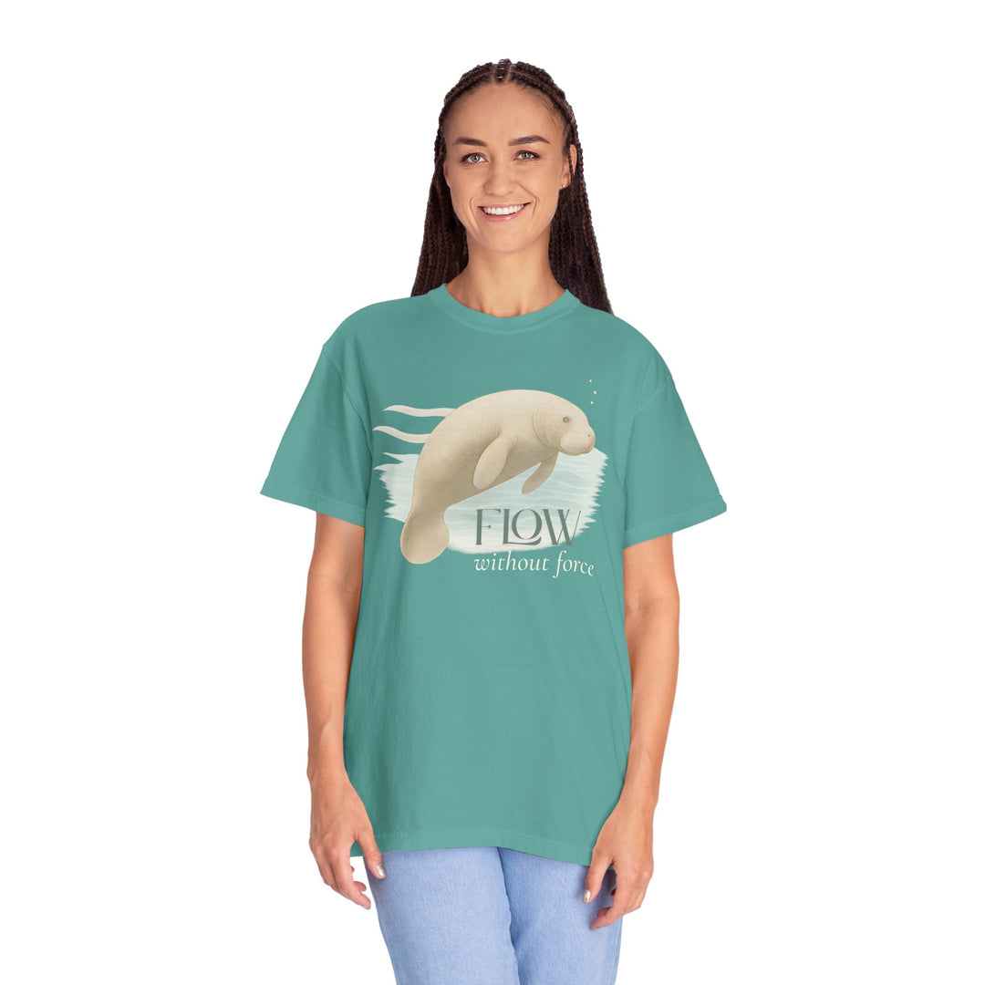 Flow Without Force – Manatee | Calm & Centered | Sketch Series by Pure Perspective | Eco Friendly Graphic Tee