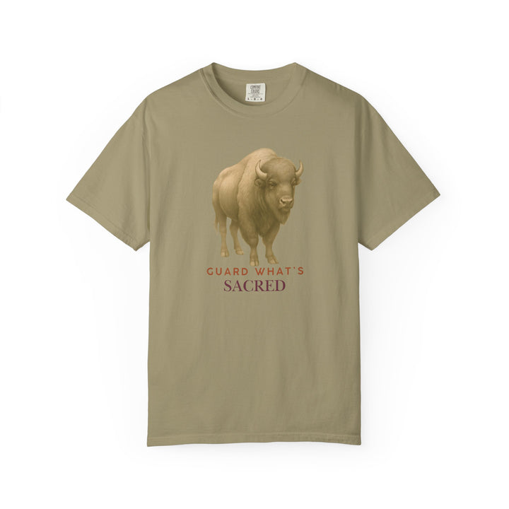 Guard What's Sacred – Bison | Connected & Compassionate | Sketch Series by Pure Perspective App | Eco Friendly Graphic Tee