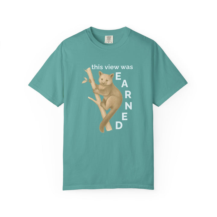 This View Was Earned – Tree Kangaroo | Joyful & Playful | Sketch Series by Pure Perspective | Eco Friendly Graphic Tee