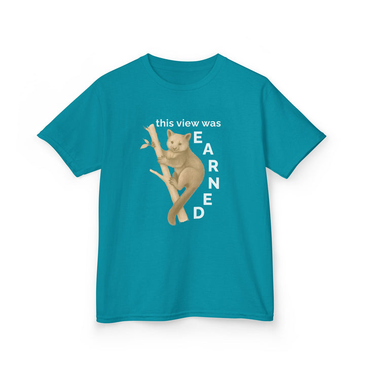 Kids Tree Kangaroo Tee | "This View Was Earned" | Sketch Design | Eco-Conscious | Joyful & Playful