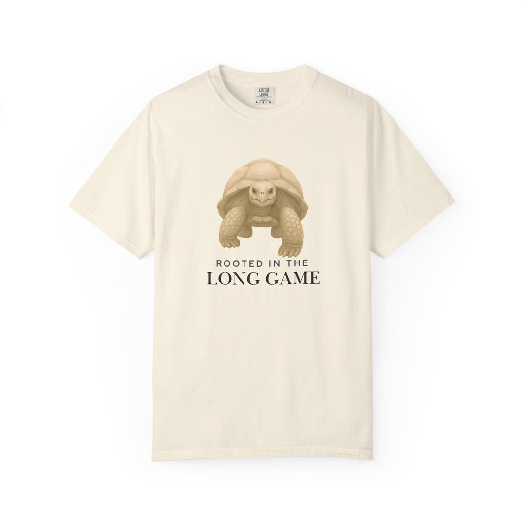 Rooted in the Long Game – Giant Tortoise | Grounded & Gentle | Sketch Series by Pure Perspective | Eco Friendly Graphic Tee