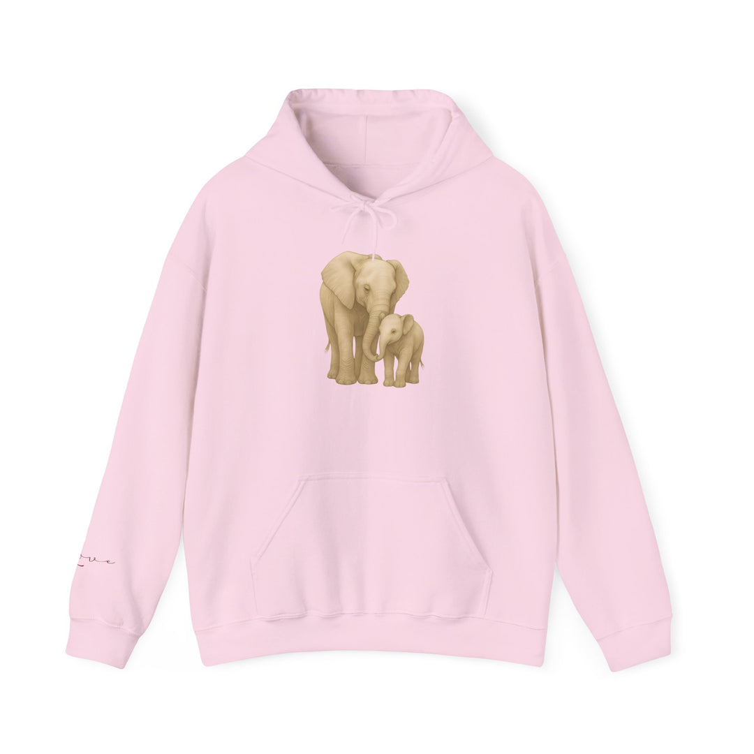 Love – Elephant Mother and Calf Edition | Connected & Compassionate Series | Unisex Heavy Blend™ Hooded Sweatshirt | Eco-Friendly Apparel