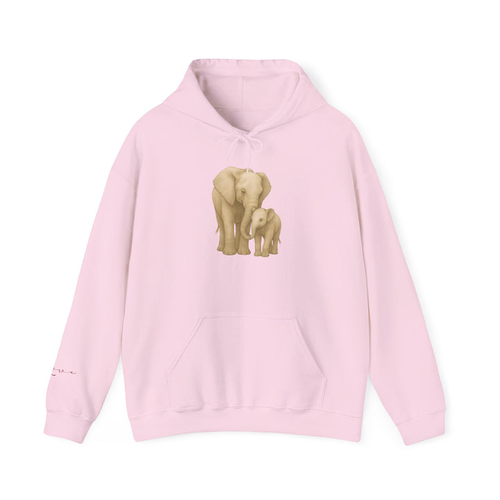 Love – Elephant Mother and Calf Edition | Connected & Compassionate Series | Unisex Heavy Blend™ Hooded Sweatshirt | Eco-Friendly Apparel