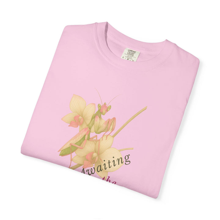 Awaiting the Moment – Orchid Mantis | Reflective & Wise | Sketch Series by Pure Perspective App | Eco Friendly Graphic Tee