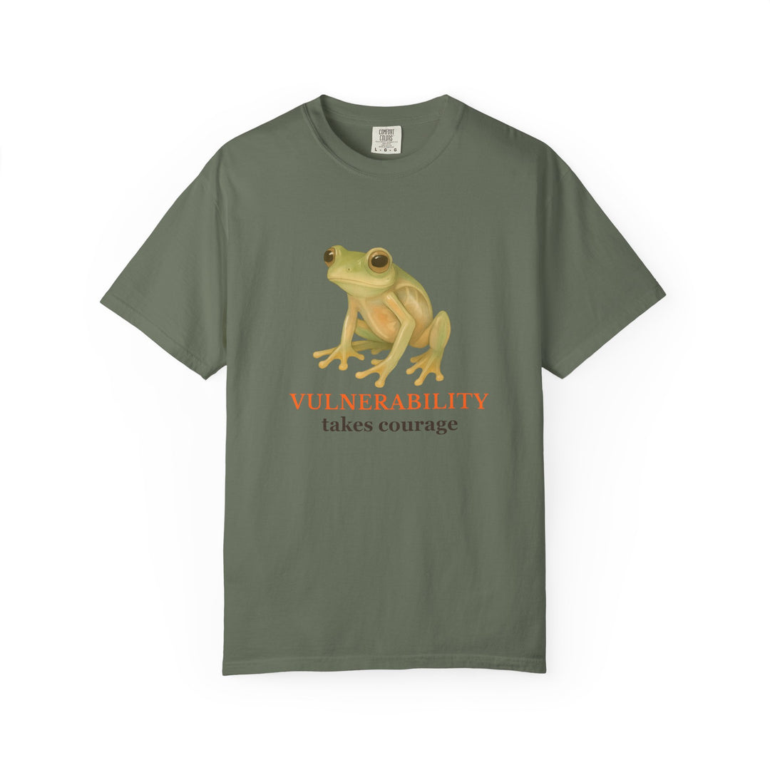 Vulnerability Takes Courage – Glass Frog | Hopeful & Healing | Sketch Series by Pure Perspective App | Eco Friendly Graphic Tee