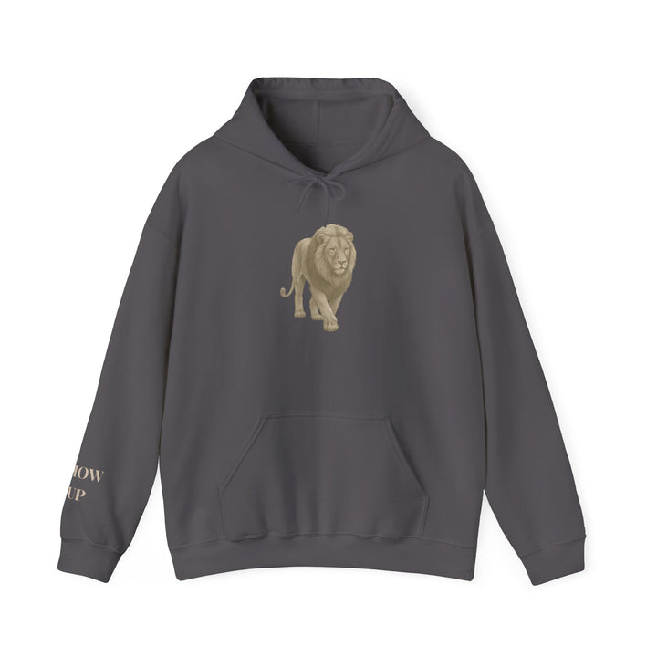 Show Up – Lion | Empowered & Bold Series | Unisex Heavy Blend™ Hooded Sweatshirt | Eco-Friendly Apparel