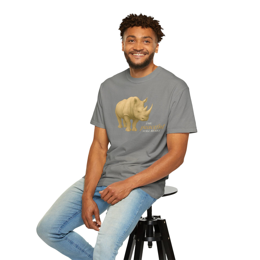 The Peaceful Still Resist – Rhino Edition | Patient & Peaceful | Sketch Series by Pure Perspective | Eco Friendly Graphic Tee