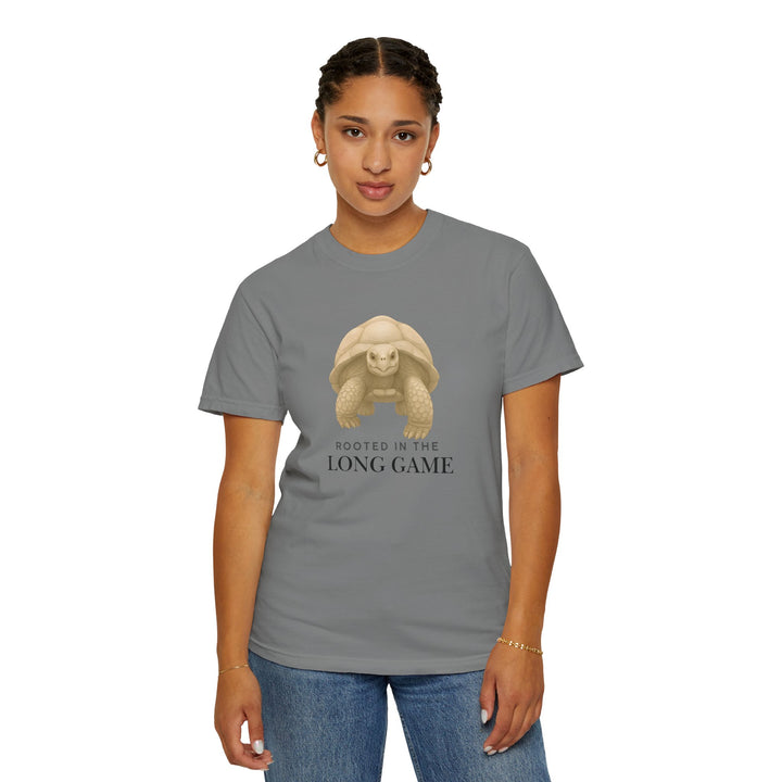 Rooted in the Long Game – Giant Tortoise | Grounded & Gentle | Sketch Series by Pure Perspective | Eco Friendly Graphic Tee