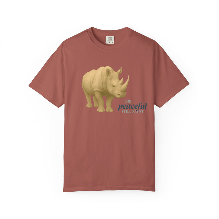 The Peaceful Still Resist – Rhino Edition | Patient & Peaceful | Sketch Series by Pure Perspective | Eco Friendly Graphic Tee