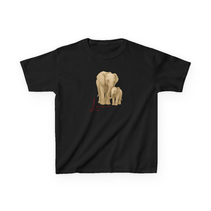 Kids Elephant with Calf Tee | "Love" | Sketch Design | Eco-Conscious | Connected & Compassionate
