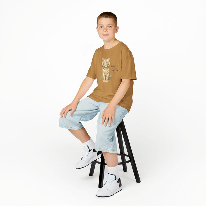 Kids Tiger Tee | "Power Through" | Sketch Design | Eco-Conscious | Empowered & Bold