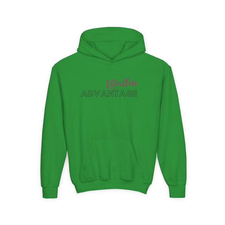 Kids Red Fox "Effortless Advantage" Heavy Blend Hoodie | Back Print Design | Joyful & Playful | Inspirational Message