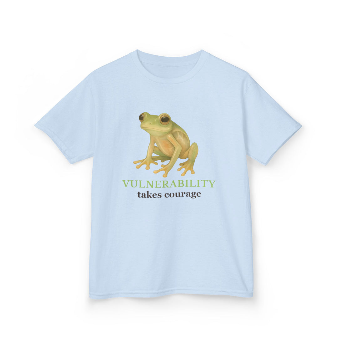 Kids Glass Frog Tee | "Vulnerability Takes Courage" | Sketch Design | Eco-Conscious | Hopeful & Healing
