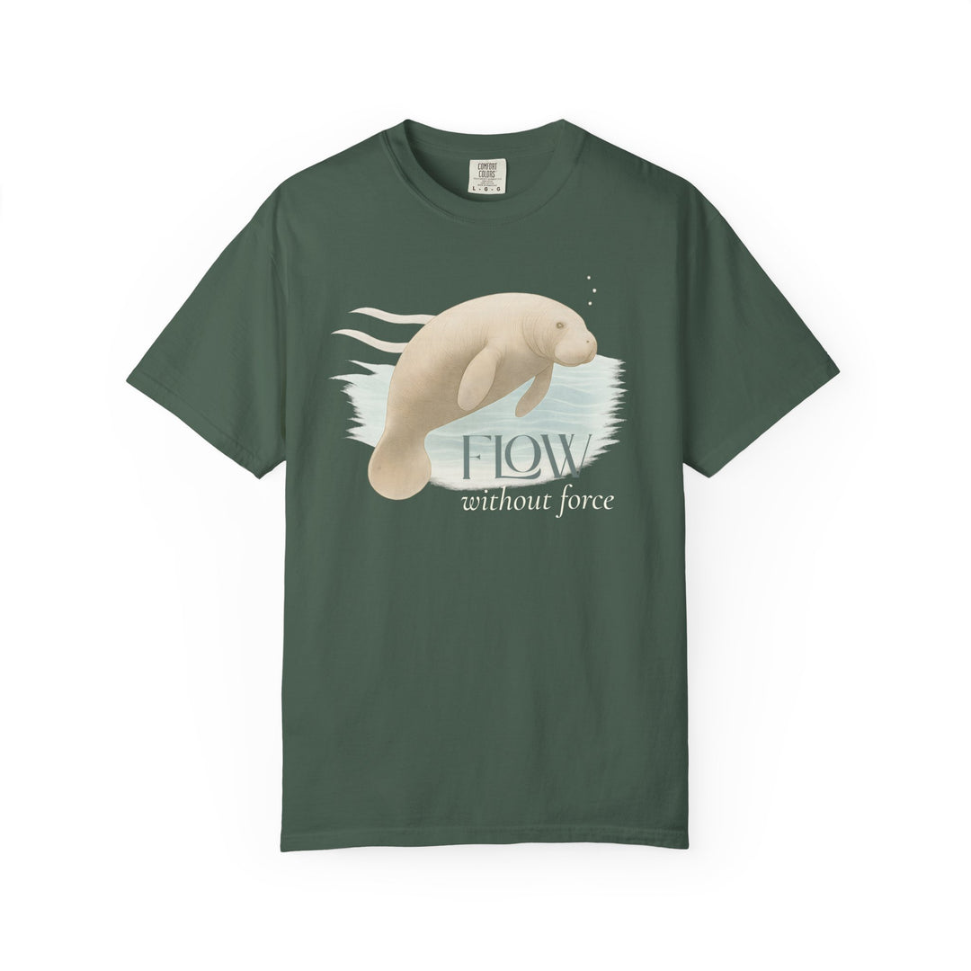 Flow Without Force – Manatee | Calm & Centered | Sketch Series by Pure Perspective | Eco Friendly Graphic Tee