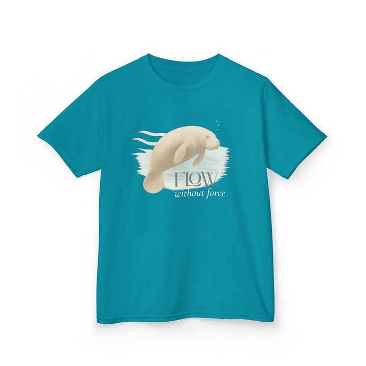 Kids Manatee Tee | "Go with the Flow" | Sketch Design | Eco-Conscious | Calm & Centered