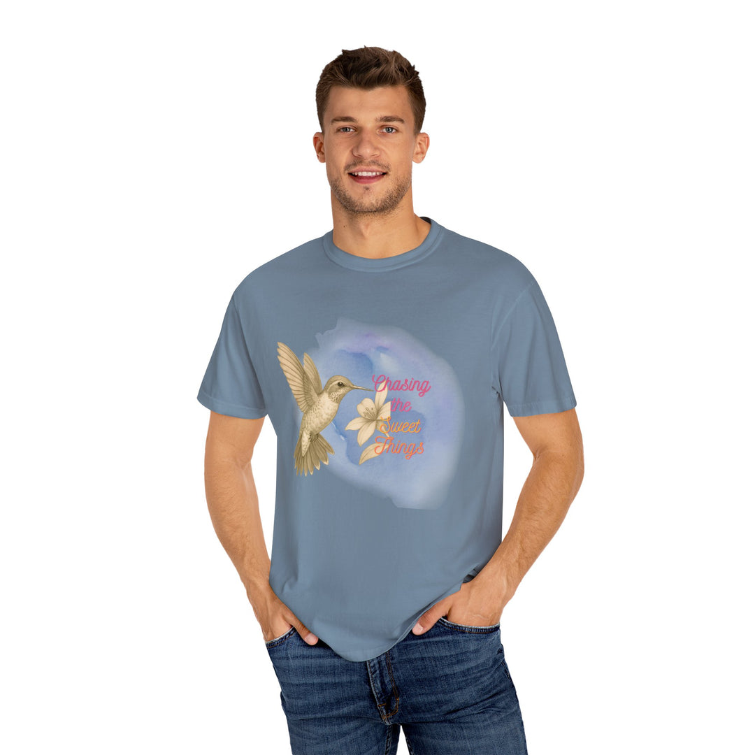 Chasing the Sweet Things – Hummingbird | Hopeful & Healing | Sketch Series by Pure Perspective | Eco Friendly Graphic Tee