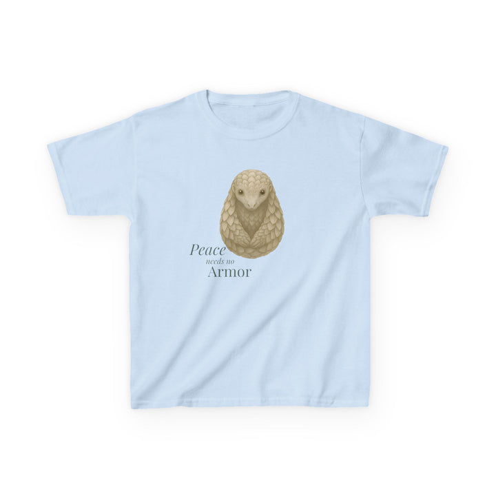 Kids Pangolin Tee | "Peace Needs No Armor" | Sketch Design | Eco-Conscious | Calm & Centered