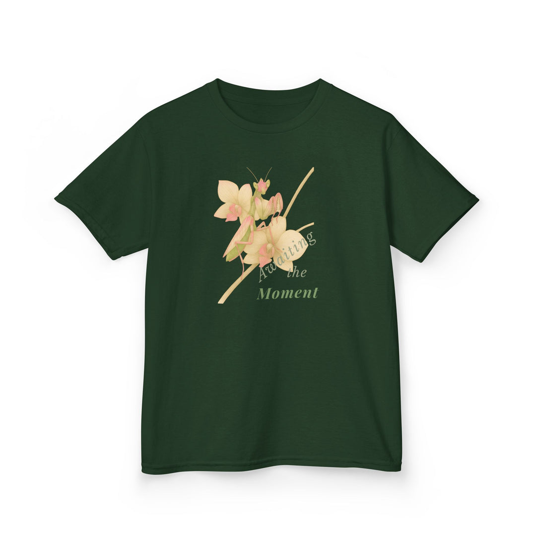 Kids Orchid Mantis Tee | "Awaiting the Moment" | Sketch Design | Eco-Conscious | Reflective & Wise