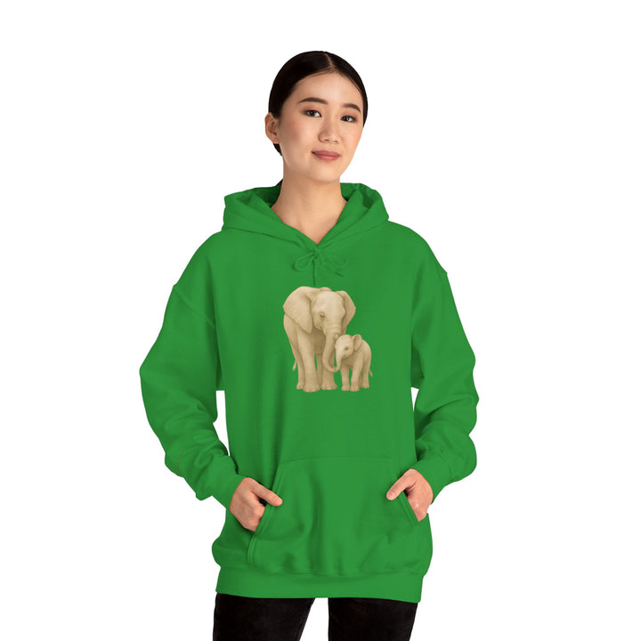 Love – Elephant Mother and Calf Edition | Connected & Compassionate Series | Unisex Heavy Blend™ Hooded Sweatshirt | Eco-Friendly Apparel