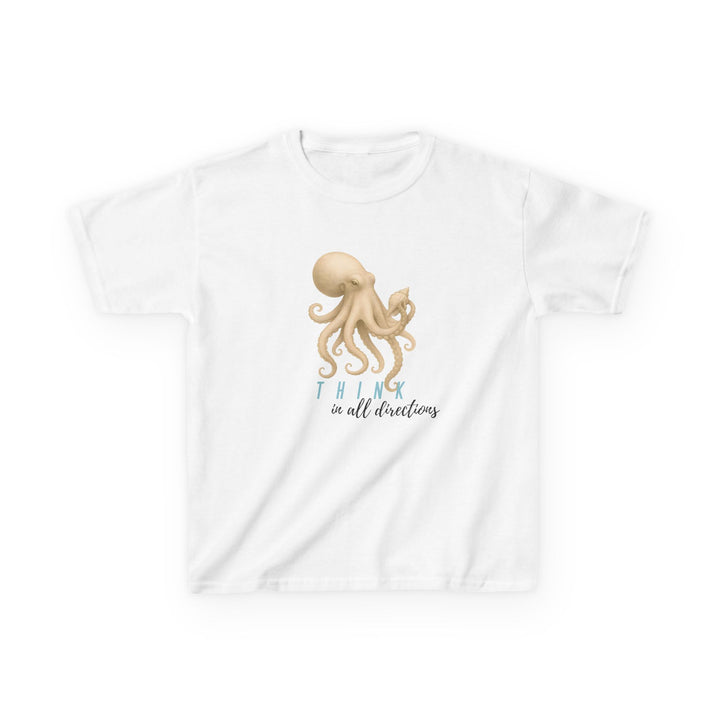 Kids Octopus Tee | "Think in All Directions" | Sketch Design | Eco-Conscious | Reflective & Wise