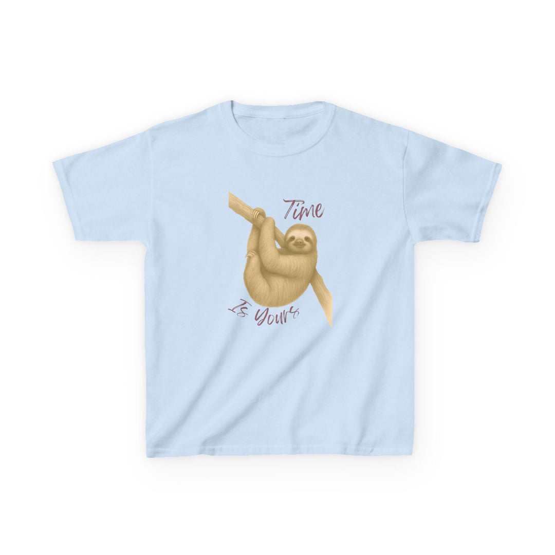 Kids Sloth Tee | "Time is Yours" | Sketch Design | Eco-Conscious | Patient & Peaceful