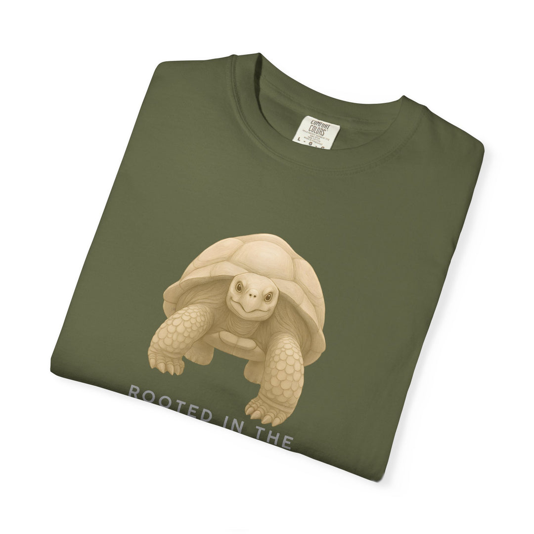 Rooted in the Long Game – Giant Tortoise | Grounded & Gentle | Sketch Series by Pure Perspective | Eco Friendly Graphic Tee