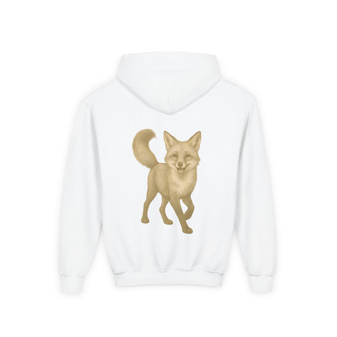 Kids Red Fox "Effortless Advantage" Heavy Blend Hoodie | Back Print Design | Joyful & Playful | Inspirational Message