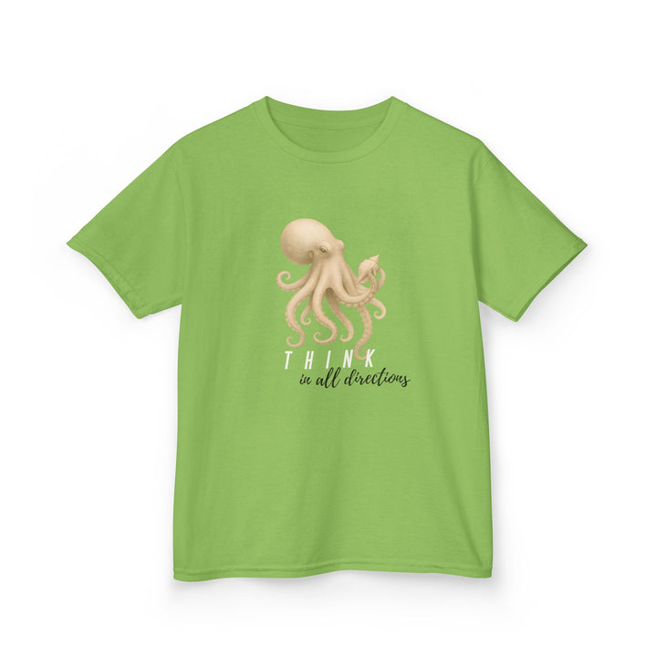 Kids Octopus Tee | "Think in All Directions" | Sketch Design | Eco-Conscious | Reflective & Wise