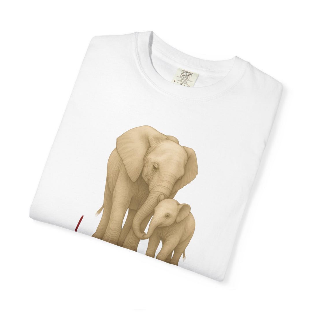 The Legacy of Love – Elephant Mom and Baby | Connected & Compassionate | Sketch Series by Pure Perspective App | Eco Friendly Graphic Tee