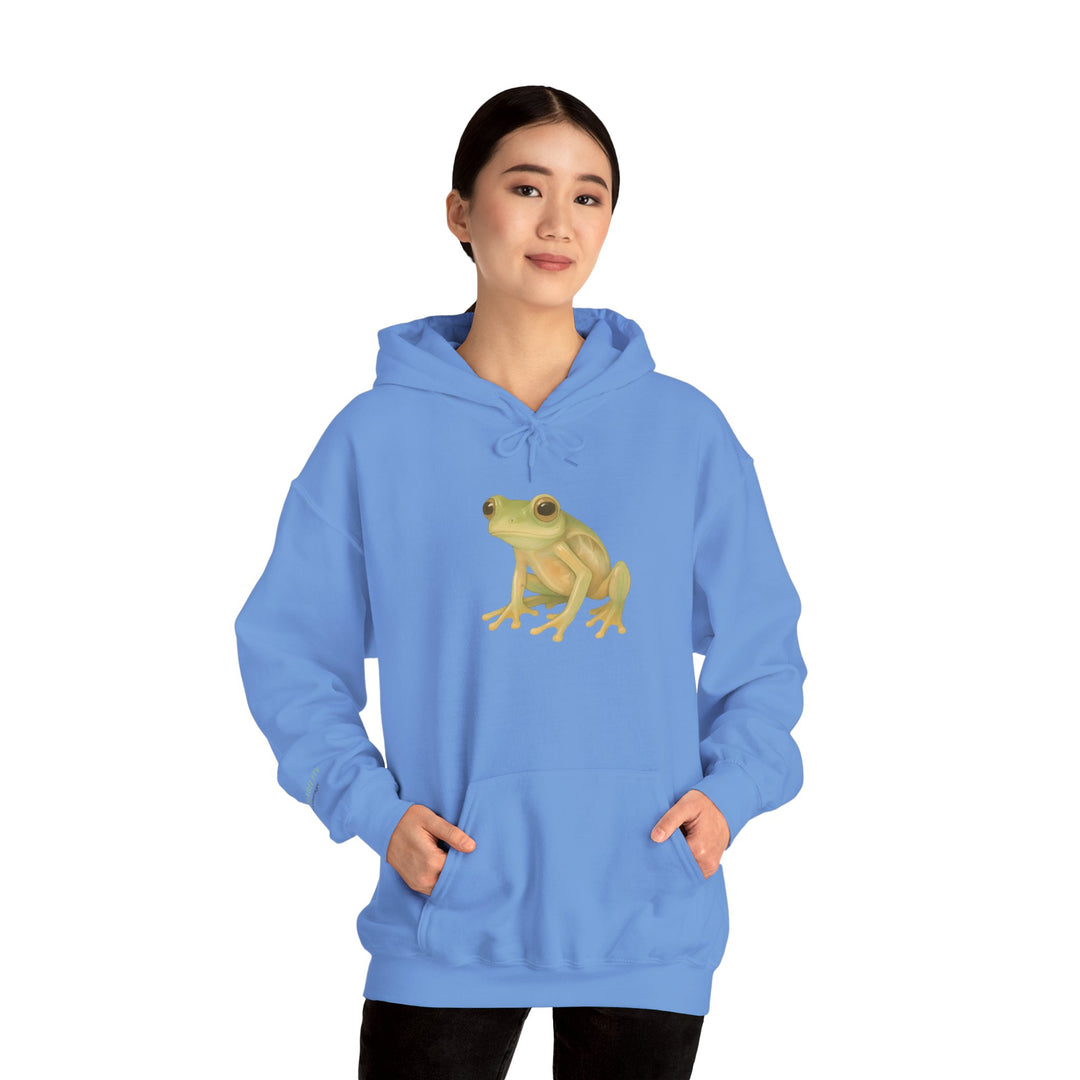 Vulnerability Takes Courage – Glass Frog Butterfly Edition | Hopeful & Healing Series | Unisex Heavy Blend™ Hooded Sweatshirt | Eco-Friendly Apparel