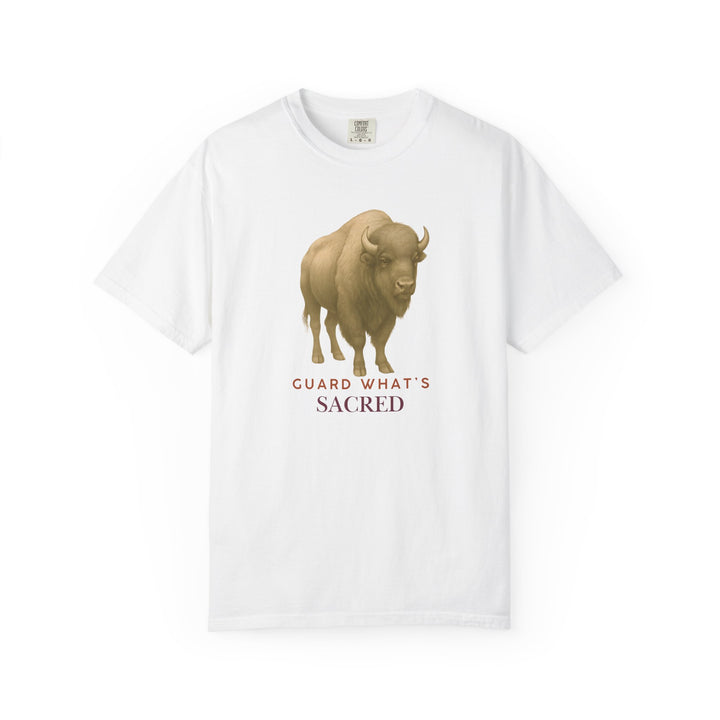 Guard What's Sacred – Bison | Connected & Compassionate | Sketch Series by Pure Perspective App | Eco Friendly Graphic Tee
