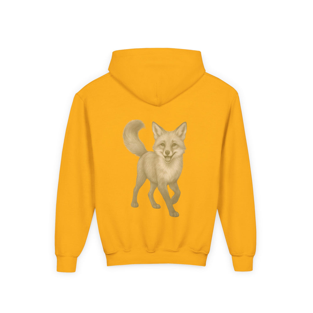 Kids Red Fox "Effortless Advantage" Heavy Blend Hoodie | Back Print Design | Joyful & Playful | Inspirational Message