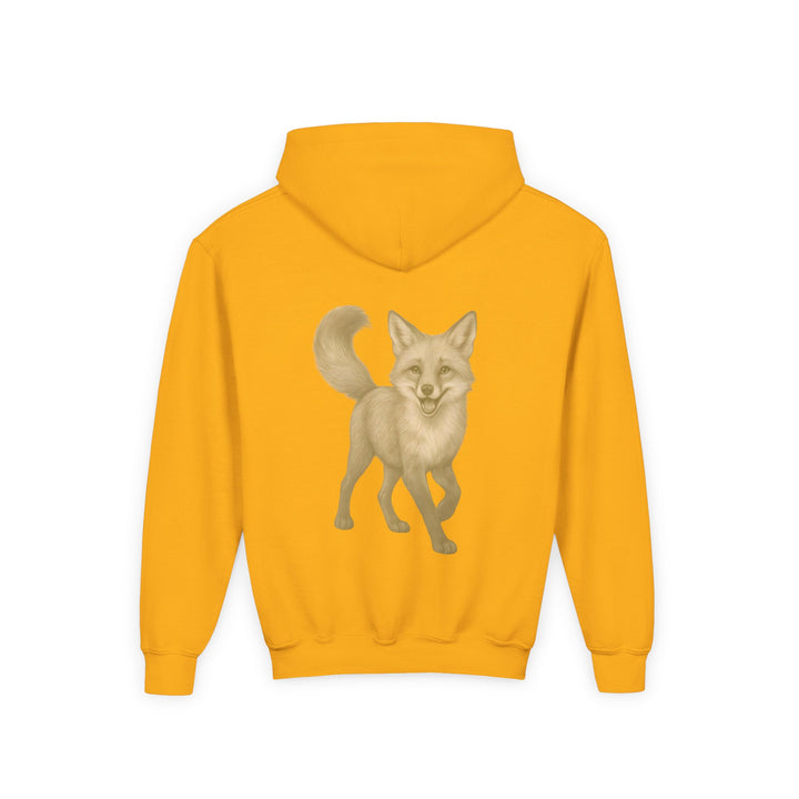 Kids Red Fox "Effortless Advantage" Heavy Blend Hoodie | Back Print Design | Joyful & Playful | Inspirational Message