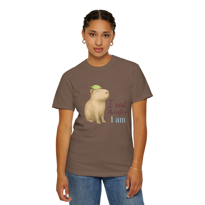 I Rest, Therefore I Am – Capybara | Grounded & Gentle | Sketch Series by Pure Perspective | Eco Friendly Graphic Tee