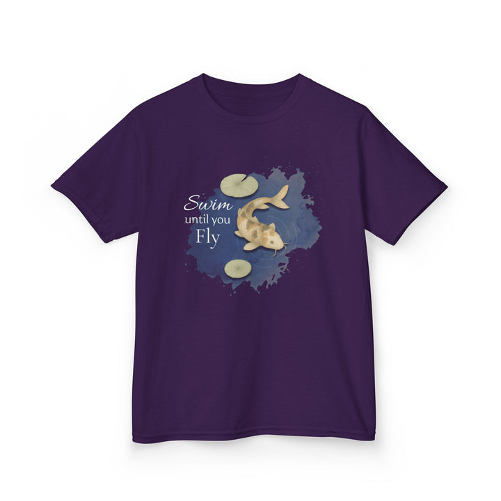 Kids Koi Fish Tee | "Swim Until You Fly" | Sketch Design | Eco-Conscious | Hopeful & Healing