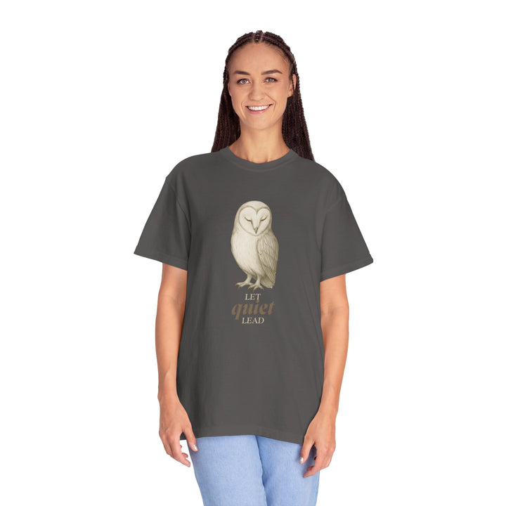 Let Quiet Lead – Owl | Calm & Centered | Sketch Series by Pure Perspective | Eco Friendly Graphic Tee