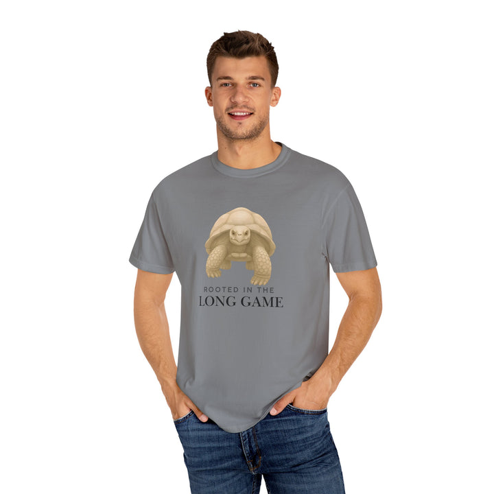 Rooted in the Long Game – Giant Tortoise | Grounded & Gentle | Sketch Series by Pure Perspective | Eco Friendly Graphic Tee