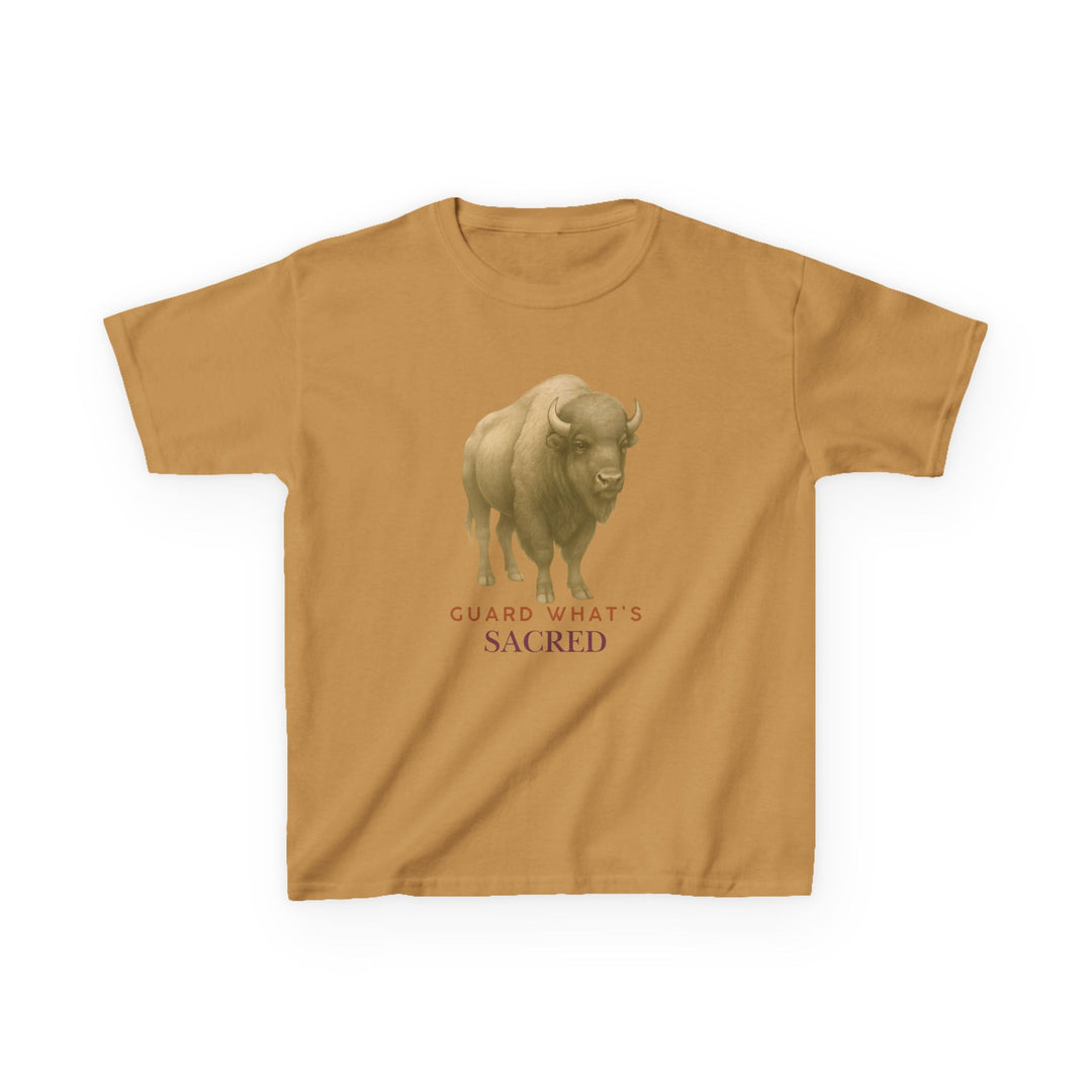 Kids Bison Tee | "Guard What's Sacred" | Sketch Design | Eco-Conscious | Connected & Compassionate
