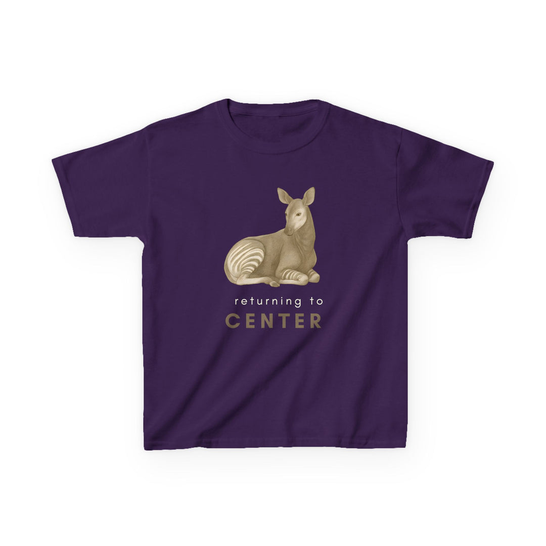 Kids Okapi Tee | "Returning to Center" | Sketch Design | Eco-Conscious | Calm & Centered