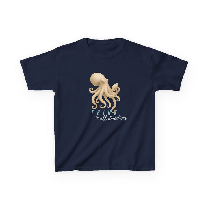 Kids Octopus Tee | "Think in All Directions" | Sketch Design | Eco-Conscious | Reflective & Wise